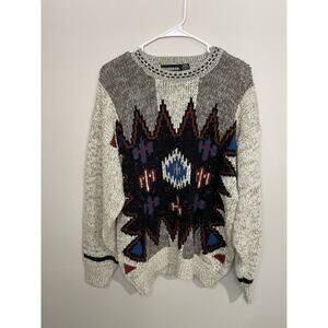 Vtg 90s‎ McGregor L Sweater Pullover Southwest Geometric Knit Aztec